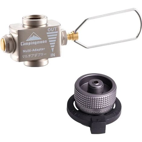 Réchaud à gaz de camping portable avec cartouche de gaz, soupape de décompression et adaptateur de remplissage. (1/5)