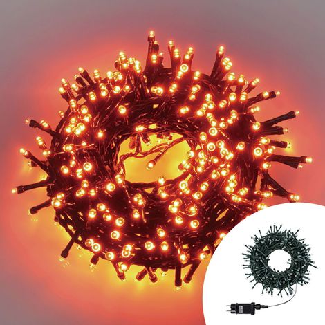Catena di luci 28 metri da 500 Led Rosso fuoco con cavo verde Wisdom (1/2)