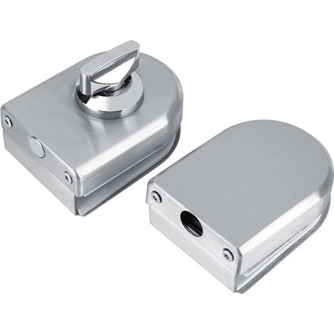 Poignée rotative de verrouillage de porte en verre 10-12 mm en acier inoxydable pour ouverture/fermeture - Usage domestique, hôtelier et salle de bain (1/5)