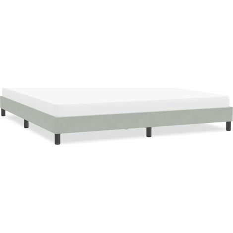 Cadre de lit sans matelas-Structure de lit gris clair 200x220 cm velours (1/5)