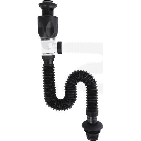 Kit de vidage d'évier, bonde de lavabo à clic standard avec raccord de 1,1/4" et tuyau d'évacuation, égouttoir universel anti-odeurs pour évier (1/5)