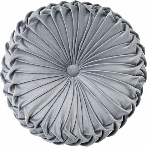 Coussin d'extérieur rond en forme de citrouille, coussin décoratif d'intérieur plissé en velours de 38 cm, coussin d'équilibre pour le yoga, convient aux canapés-lits, aux coussins pour la nuque et au (1/5)