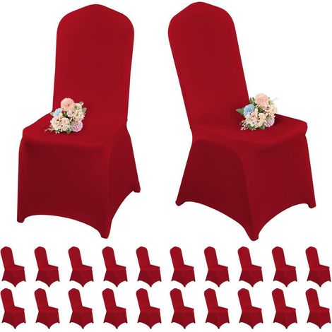 20er Pack Stuhlhussen aus Spandex, burgundrot, für Bankettstühle (1/5)