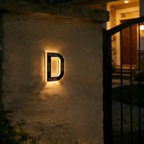 Numéros de maison solaires, panneau d'adresse LED étanche de 9 pouces pour usage extérieur-AquaForge