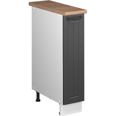 Armadio cucina dispensa alto Fame-Line, Grigio scuro/Bianco, 20 cm, PL Rovere, Vicco (1/5)