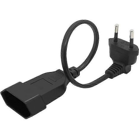 EU Plug Power Adapter Cord 90 Degree Bend Angled Power Extension Cable Wire (1/5)