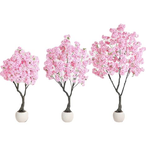 Árbol de cerezo artificial, flores de seda realistas, decoración de interiores, rosa-b, 180 cm (1/2)