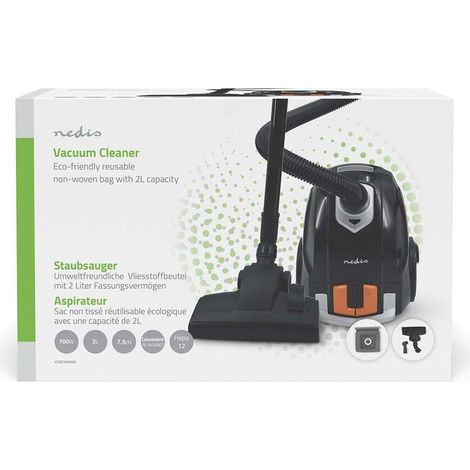 Nedis BODENSTAUBSAUGER M.BEUTEL 700W (VCBG100BKG    ORA/SW)
