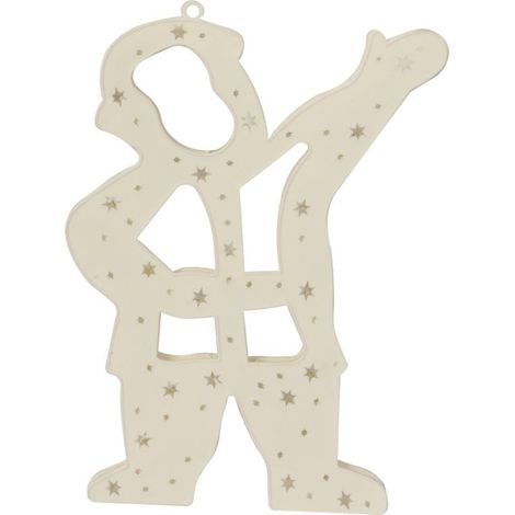 Decoración navideña con luces: figura de Papá Noel con 20 LED, color blanco, alimentada por la red eléctrica. (1/2)