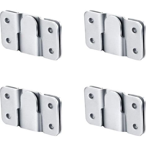 Support stationnaire encastré en acier inoxydable Fixation murale sécurisée pour têtes de lit et miroirs Lot de 4 pièces (1/5)