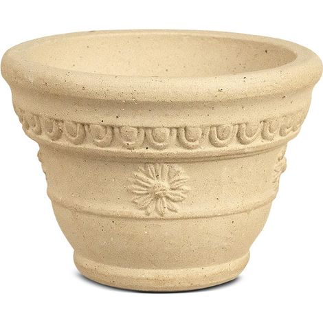 YOSE LIFE Blumentopf Übertopf 18,5cm Durchmesser, 12,5cm Höhe mit Abflussloch Weiß