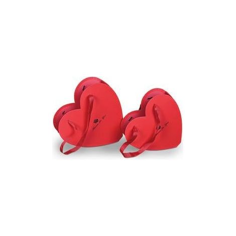 Flower box-cuore rosso, 27x10x25/23x22x8 cm (kit da 5)