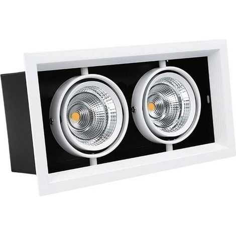 Vtizikl Downlight 7W LED Downlight Double Tête Super Lumineux Projecteur Aluminium Métal Ignifuge Anti-éblouissement Plafonnier (1/4)