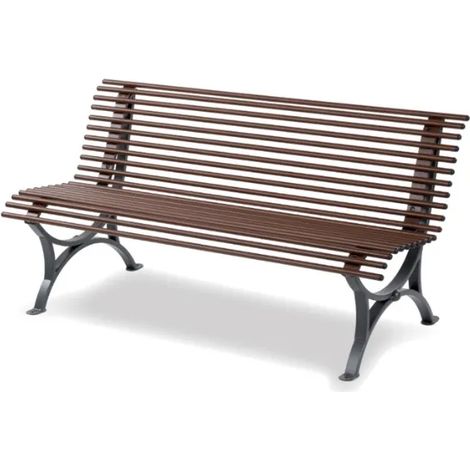 Panca Helia 150 Giochipark metallo schienale zincata verniciata UNI 11306:2020 - Grigio micaceo/Corten