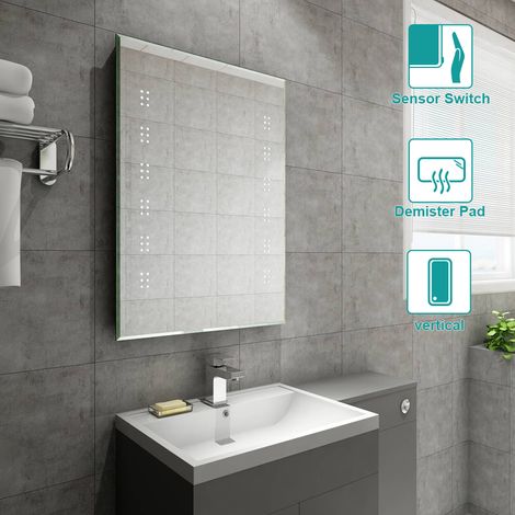 500 x 700mm Bathroom Illuminated LED Mirror with Demister(Type B) (1/2)
