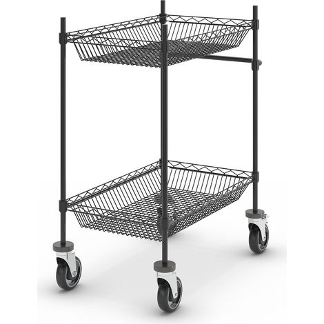 FRANKEL kaiserkraft, Chariot à plateaux en fil métallique noir, (1/5)