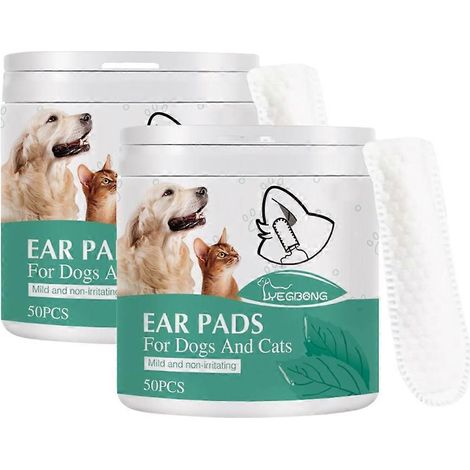 2 lingettes pour animaux (doigts, dents, oreilles, oreilles de chat) - Soin des oreilles et de la cochlée - Sûres et efficaces - Accessoires pour animaux (1/4)