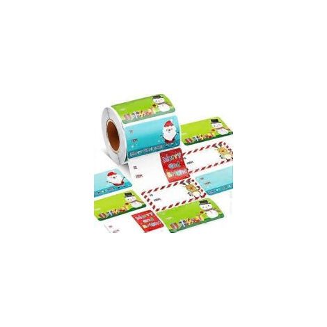Etichette regalo natalizie autoadesive, 500 pezzi/rotolo, per sacchetti regalo, decorazioni natalizie. - Crezuo