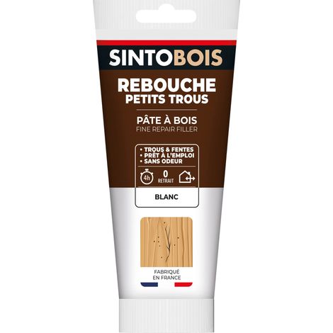 Rebouche imperfections - Pâte à bois naturel 250g Blanc SINTO