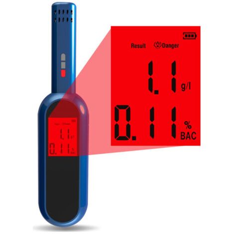 bleu Détecteur d'alcool portable, bâtonnet d'alcool, test d'alcoolémie (1/5)
