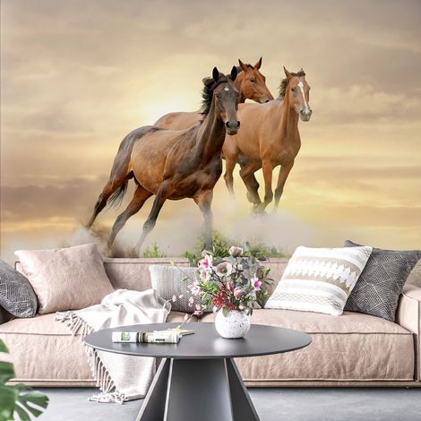 Papier peint panoramique - Chevaux - 130 cm x 86 cm (1/4)