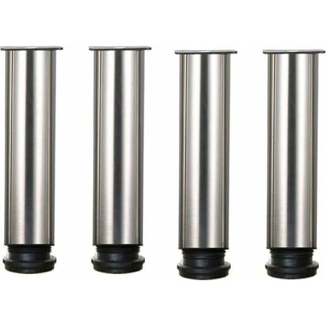 Pieds de meuble - Lot de 4 pieds de meuble réglables en hauteur en acier inoxydable pour armoires de table de canapé - 25 cm - 25 cm (1/4)