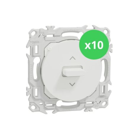 Schneider - Odace 2025 - LOT de 10 Interrupteurs ou poussoir 3 positions u00e0 levier - Blanc craie - Ru00e9f : S920208 x 10 (1/5)