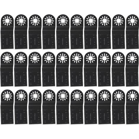 Jeffergarden Lames de scie oscillantes noires en acier à haute teneur en carbone, résistantes à l'usure, lot de 30, pour la coupe du bois et des métaux tendres.-DOU