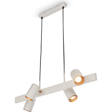 Suspension luminaire, orientable, 4x GU10 douille, plafonnier, suspension d'éclairage intérieur, suspension luminaire chambre, suspension cuisine, 80x24,9x120 cm, gris clair-coffee (1/5)