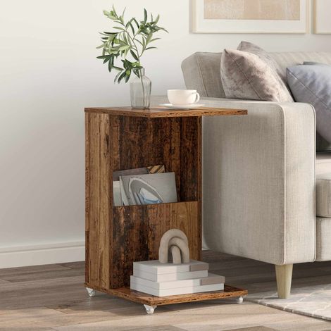 Beistelltisch Mit Rad Altholz 40 x 35 x 60 cm Holzwerkstoff