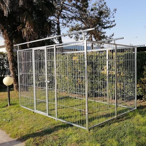 Box per cani in rete predisposto alla copertura zincato a caldo da 300x200x altezza 180 cm (1/5)