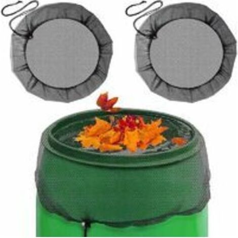 Filet pour Citerne de Pluie 2Pcs Protection Réglable de pour Les Tonneaux de Pluie Housses en Maille pour Tonneau de Pluie avec Cordon de Serrage Réglable Convient pour Une Utilisation en Extérieur (1/4)