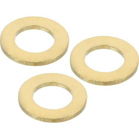 3Pcs Rondelle Métal Plate Laiton, Kit Rondelles Cuivre M16 Rondelles Écrasables Assortiment, 16mm ID, 30mm OD, 2.5mm Épaisseur Pour Boulons Vis Réparation Mécanique (1/5)