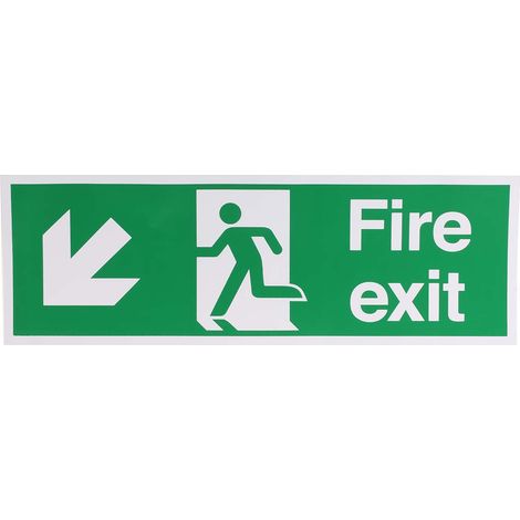 Panneau issue de secours RS PRO "Fire Exit", Vinyle Etiquette ( Prix pour 1 ) (1/2)