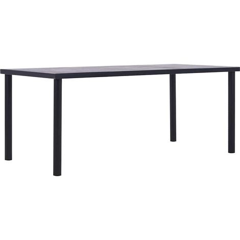 vidaXL Table à manger Noir et gris béton 200x100x75 cm MDF (1/5)