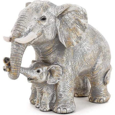 Elephant Décoration, Statue Elephant, Cadeau Maman, Cadeaux éléphants pour Femmes, Objet Décorations Modernes pour Intérieurs, Salon, Bureau - Argent (1/5)
