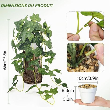 plantes de lierre artificielles à suspendre en pot avec pot - Plante artificielle Ivy à suspendre - Plante artificielle à suspendre comme de vraies plantes pour mur, étagère, balcon (1/4)
