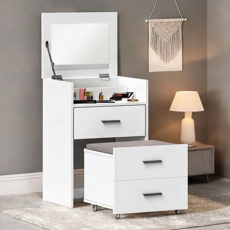 Coiffeuse bianco en mDF vetro 50 x 40 x 113,5 cm (1/5)