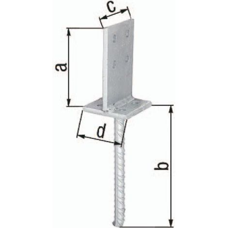 GAH Alberts T-Pfostenträger 130x200x80x80mm STA roh TZN - 215521 (1/2)