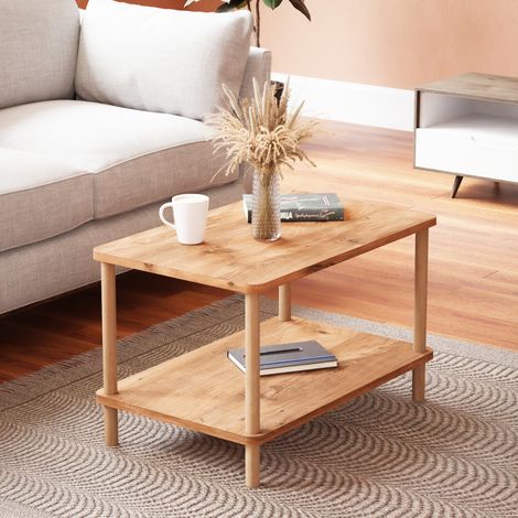 Couchtisch Jelling Rechteckig 43 x 70 x 44 cm Holzoptik [en.casa]