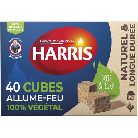 Cubes allume-feu - 100% végétal - Bois - Cire végétale - Enrichis à l'huile naturelle