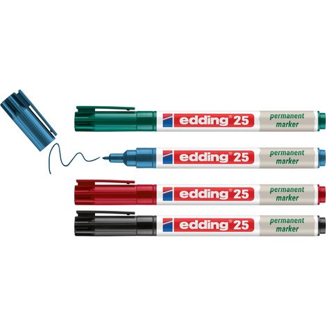 edding 25 Marqueur permanent set de 4 assortis
