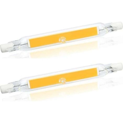 Ampoule LED R7s 78 mm, 5 W, blanc chaud 3 000 K, COB linéaire, remplace les ampoules halogènes 40 W et 50 W, lot de 2. (1/4)