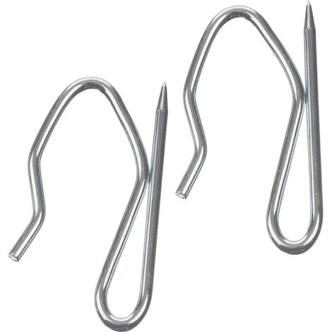 Crochets à Broches pour tentures (Lot de 50 pcs) en Zinc Ultra Résistants - pour Rideaux Lourds et plissés - 34 x 19 mm