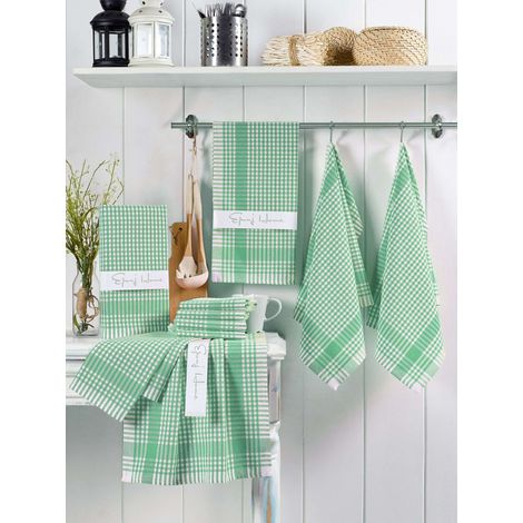 Juego de toallitas Set 80% Algodón 20% Poliéster Verde
