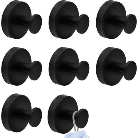 8er-Pack Saugnapfhaken, 5 kg Tragkraft, ohne Bohren, schwarze Saugnapfhaken, Handtuchhalter, Saugnapf-Handtuchhaken, Klebehaken, extra starke Wandhaken für Bad, Küche, glattes Fenster, Wand, Glas