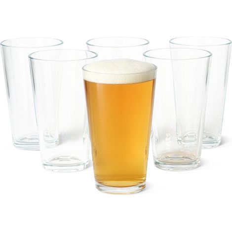 Verres à Bière, Lot de 6 Pièces, 47,3cl, Compatible Lave-Vaisselle (1/5)