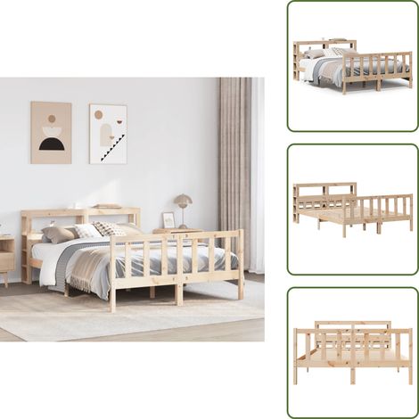 vidaXL Massivholzbett ohne Matratze 160x200 cm Kiefernholz