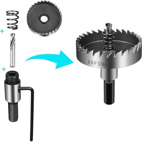 Set mit 15 HSS-Lochsägen, Blechbohrer-Set, Holzbearbeitungszubehör, Hartmetall-Handwerkzeug (1/5)