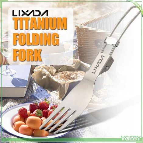 Fourchette pliante en titane - FAFEICY - Lixada - Ultralégère - Pliable - Anti-corrosion